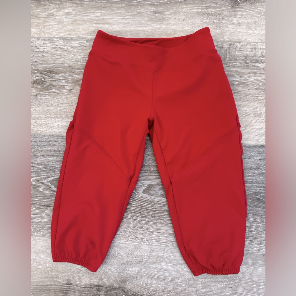 Bellalete original red softball pants size YL
No belt loops